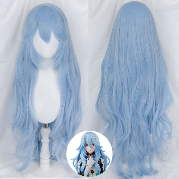 Neon Genesis Evangelion EVA Rei Ayanami Blue Long Wig Cosplay Wig
