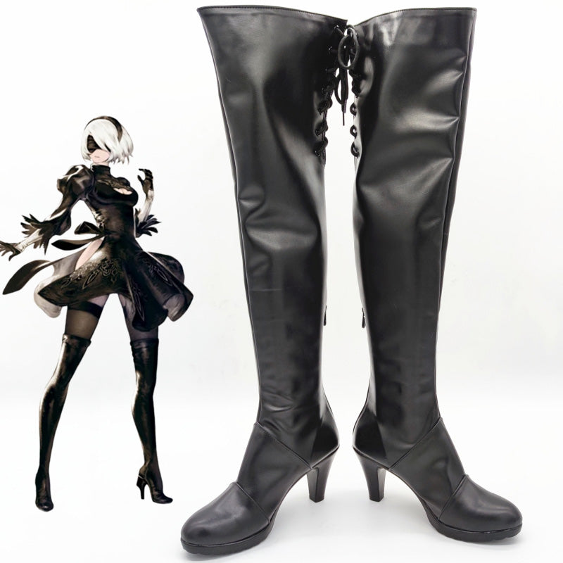 NieR: Automata 2B YoRHa No.2 Type B Black Shoes Cosplay Boots