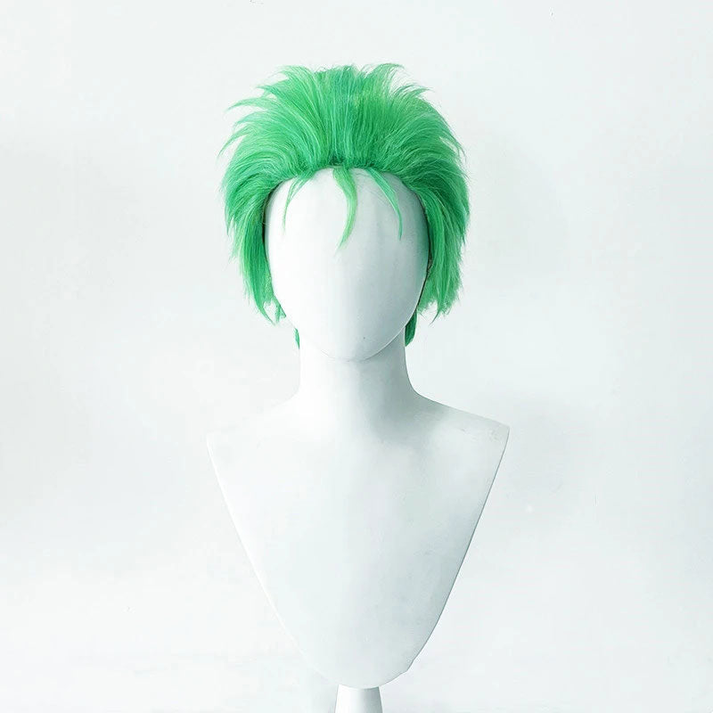 One Piece Roronoa Zoro Green Cosplay Wig - Select Ear clip