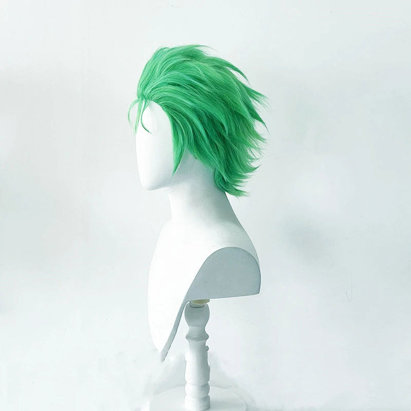 One Piece Roronoa Zoro Green Cosplay Wig - Select Ear clip