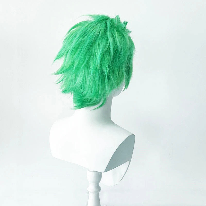 One Piece Roronoa Zoro Green Cosplay Wig - Select Ear clip