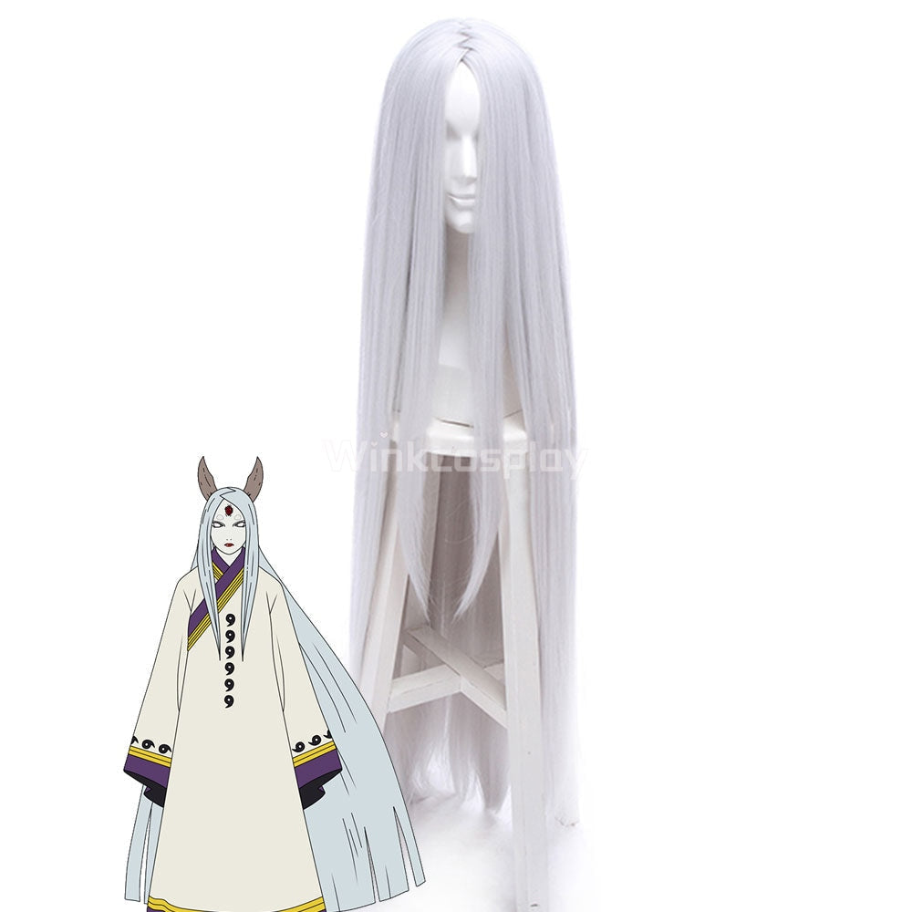 Naruto Ootutuki Kaguya Kaguya Ōtsutsuki from Naruto Halloween Grey Silver Cosplay Wig - Winkcosplay
