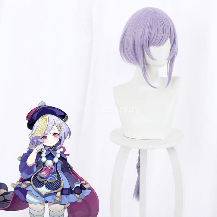 Qiqi from Genshin Impact Halloween Purple Cosplay Wig - Winkcosplay