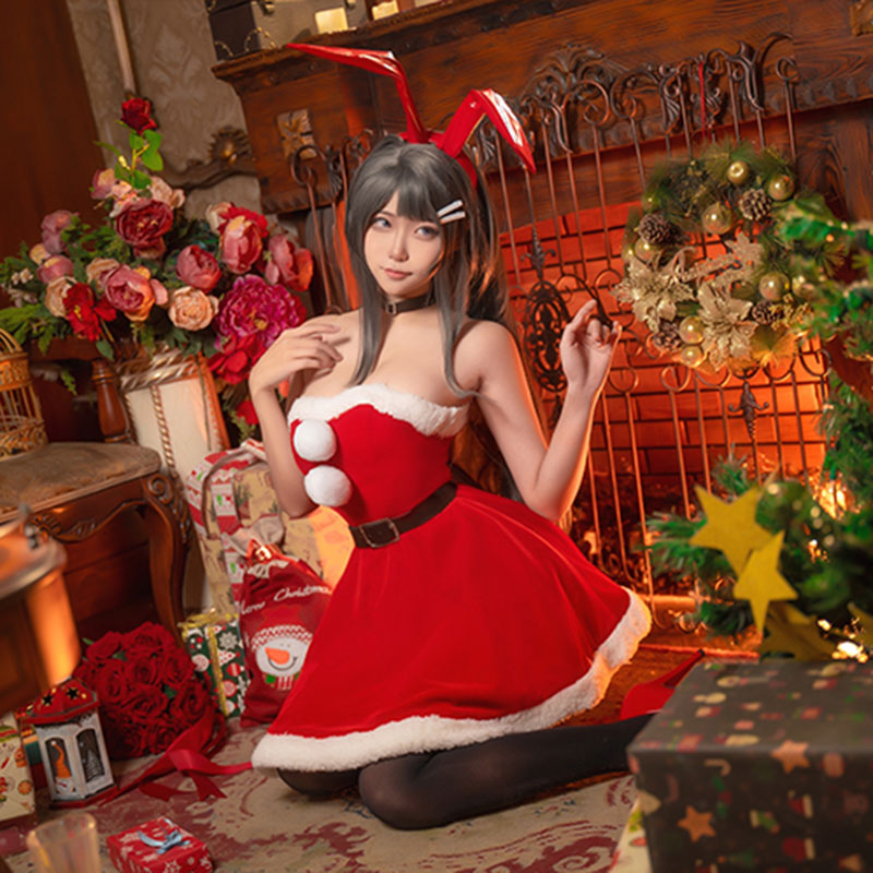 Rascal Does Not Dream of Bunny Girl Senpai Mai Sakurajima Christmas Bunny Ver Cosplay Costume