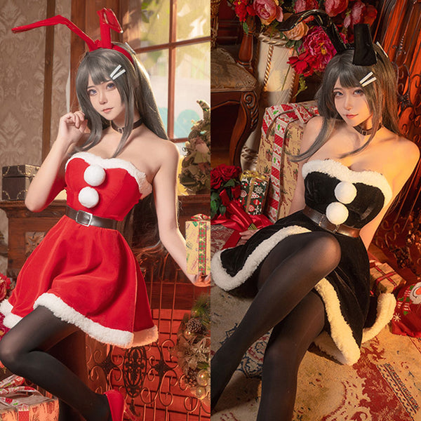 Rascal Does Not Dream of Bunny Girl Senpai Mai Sakurajima Christmas Bunny Ver Cosplay Costume