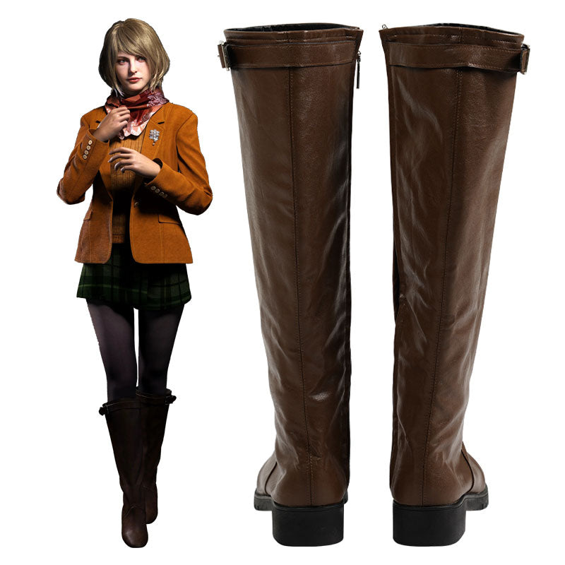 Resident Evil IV 4 Remake Ashley Graham Shoes Cosplay Boots
