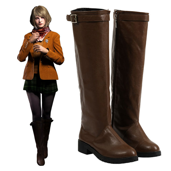 Resident Evil IV 4 Remake Ashley Graham Shoes Cosplay Boots