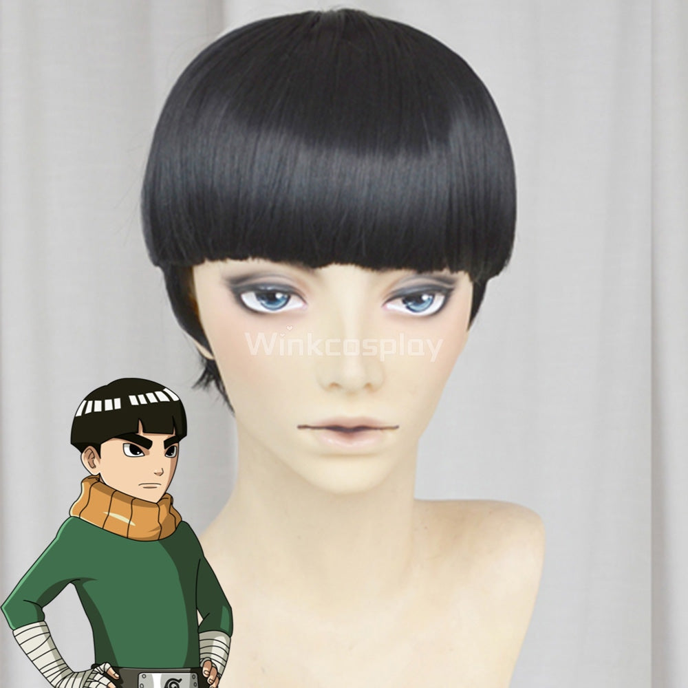 Rock Lee from Naruto Halloween Black Cosplay Wig - Winkcosplay