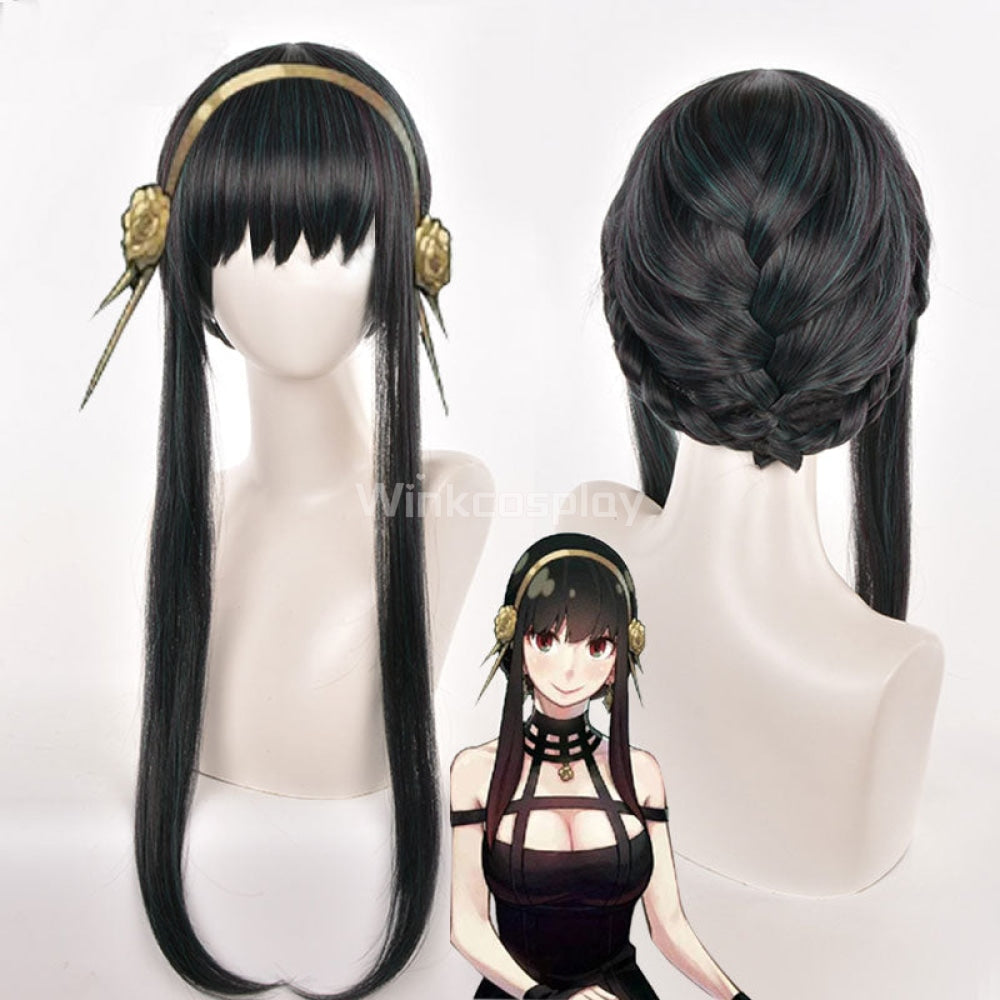 SPY X FAMILY Yor Forger Black Green Cosplay Wig