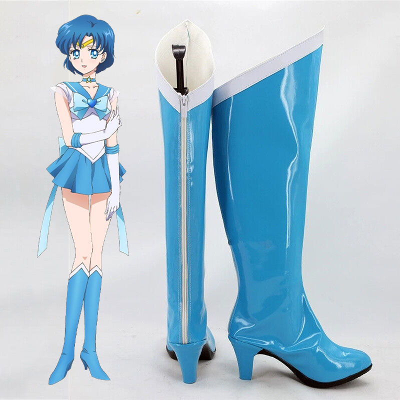 Sailor Moon Sailor Mercury Ami Mizuno Shoes Cosplay Boots