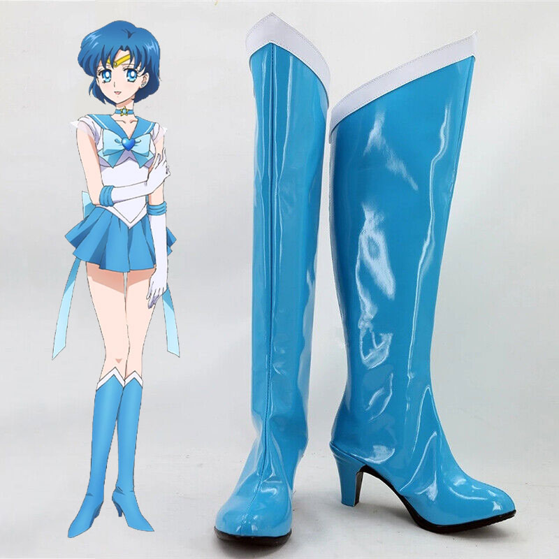 Sailor Moon Sailor Mercury Ami Mizuno Shoes Cosplay Boots