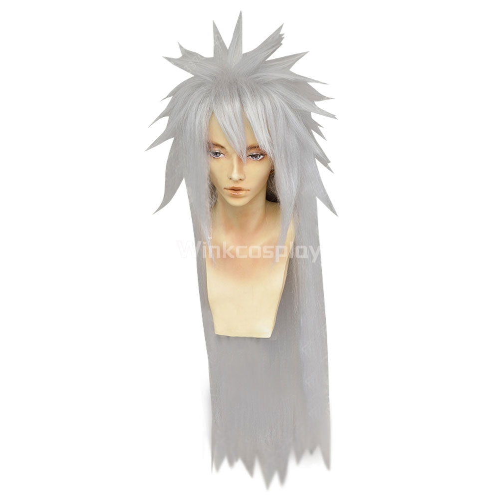 Shippuuden Jiraiya from Naruto Halloween Silver Grey Cosplay Wig - Winkcosplay