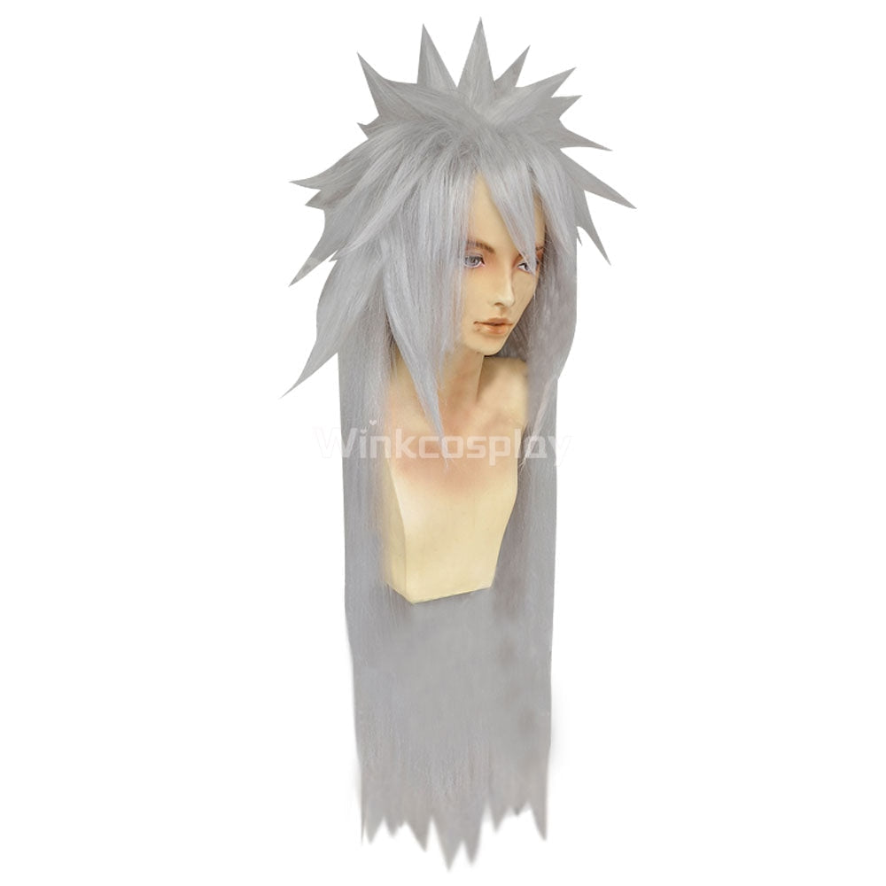 Shippuuden Jiraiya from Naruto Halloween Silver Grey Cosplay Wig - Winkcosplay
