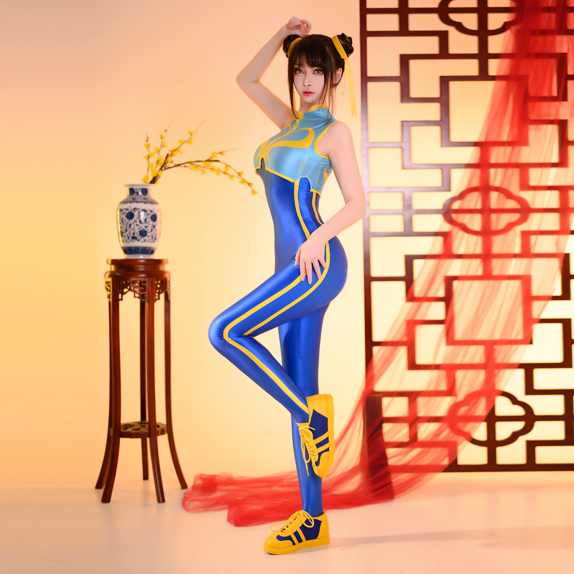 Street Fighter Chun Li Zentais Jumpsuit Cosplay Costume