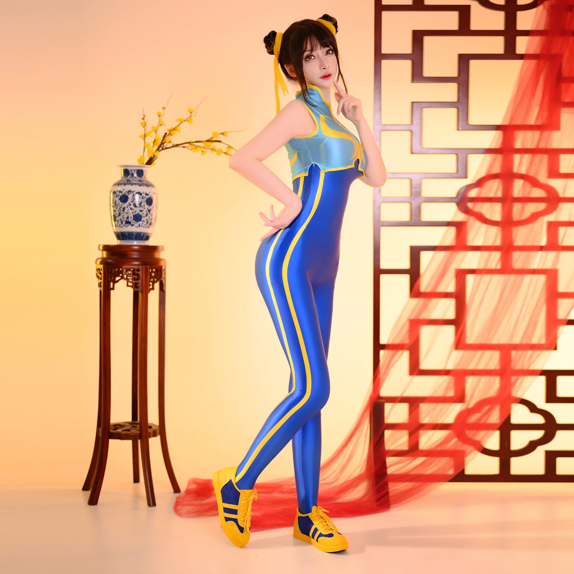 Street Fighter Chun Li Zentais Jumpsuit Cosplay Costume
