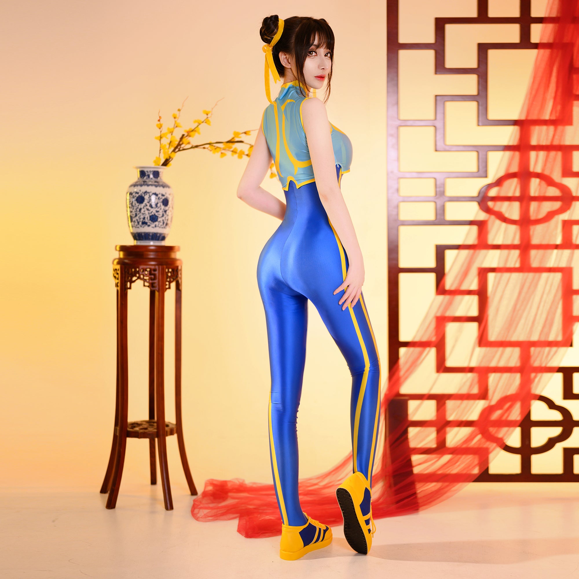 Street Fighter Chun Li Zentais Jumpsuit Cosplay Costume