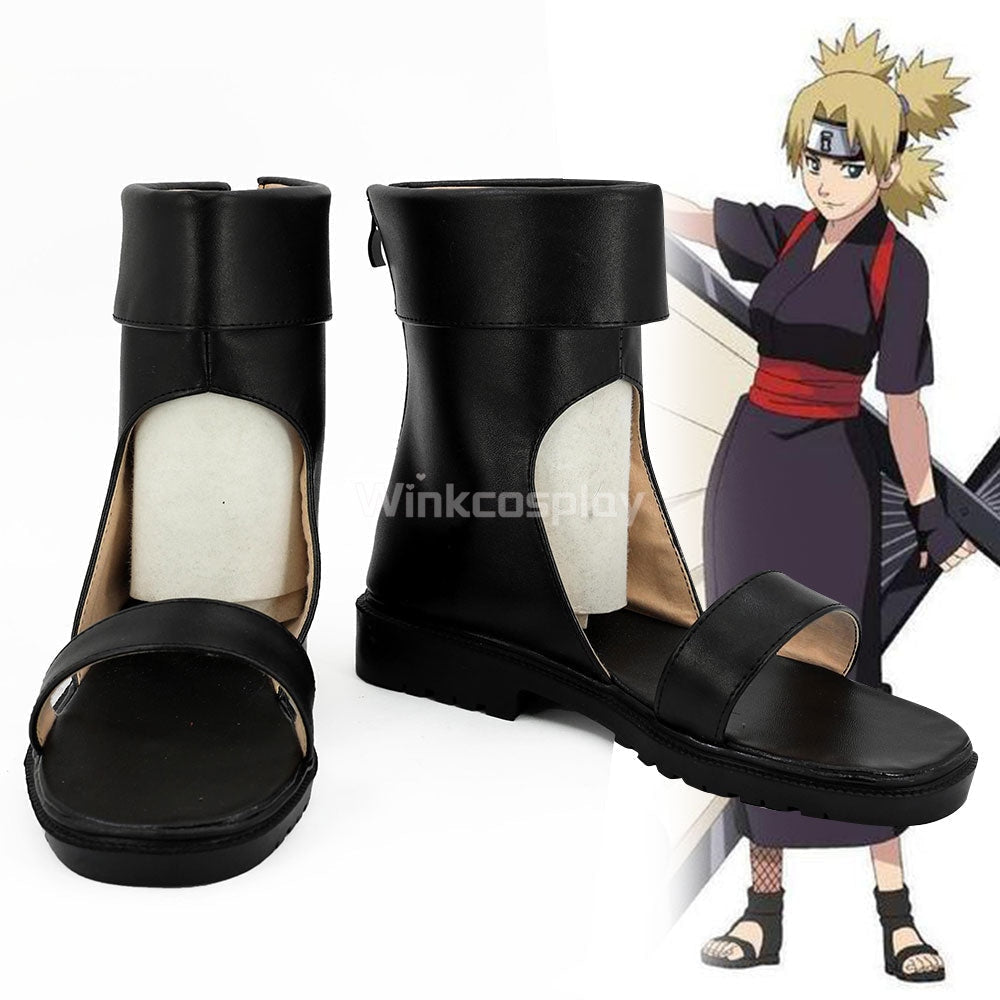 Temari from Naruto Halloween Black Cosplay Shoes - Winkcosplay