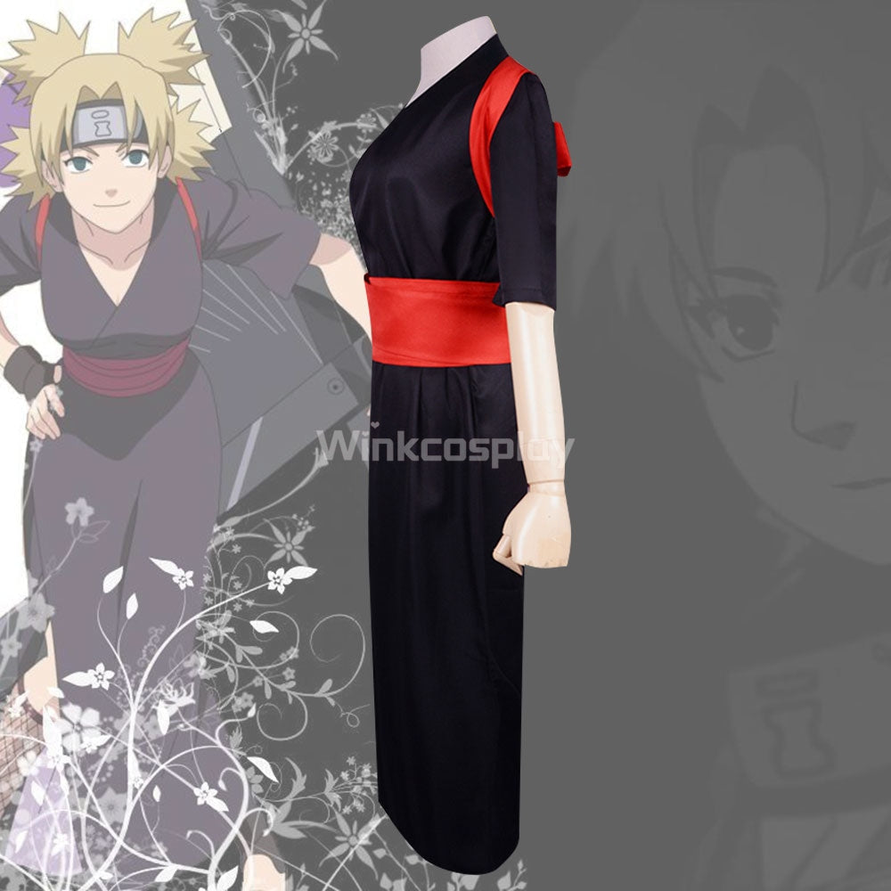 Temari from Naruto Halloween Black Kimono Cosplay Costume - B Edition