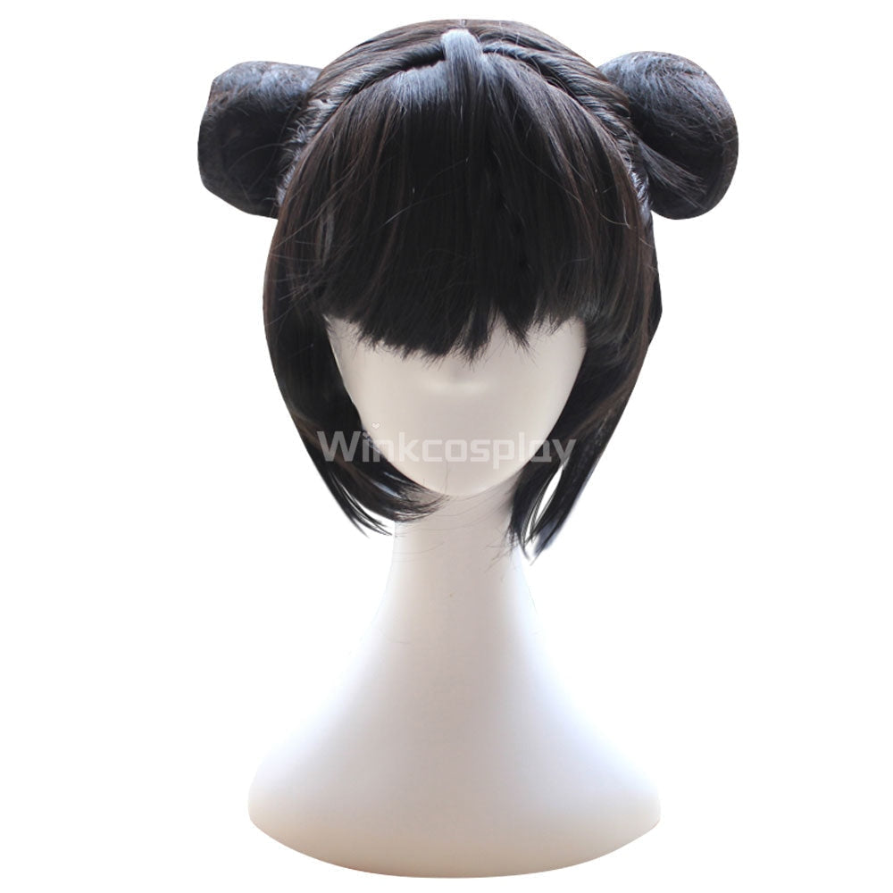 Tenten from Naruto Halloween Black Cosplay Wig