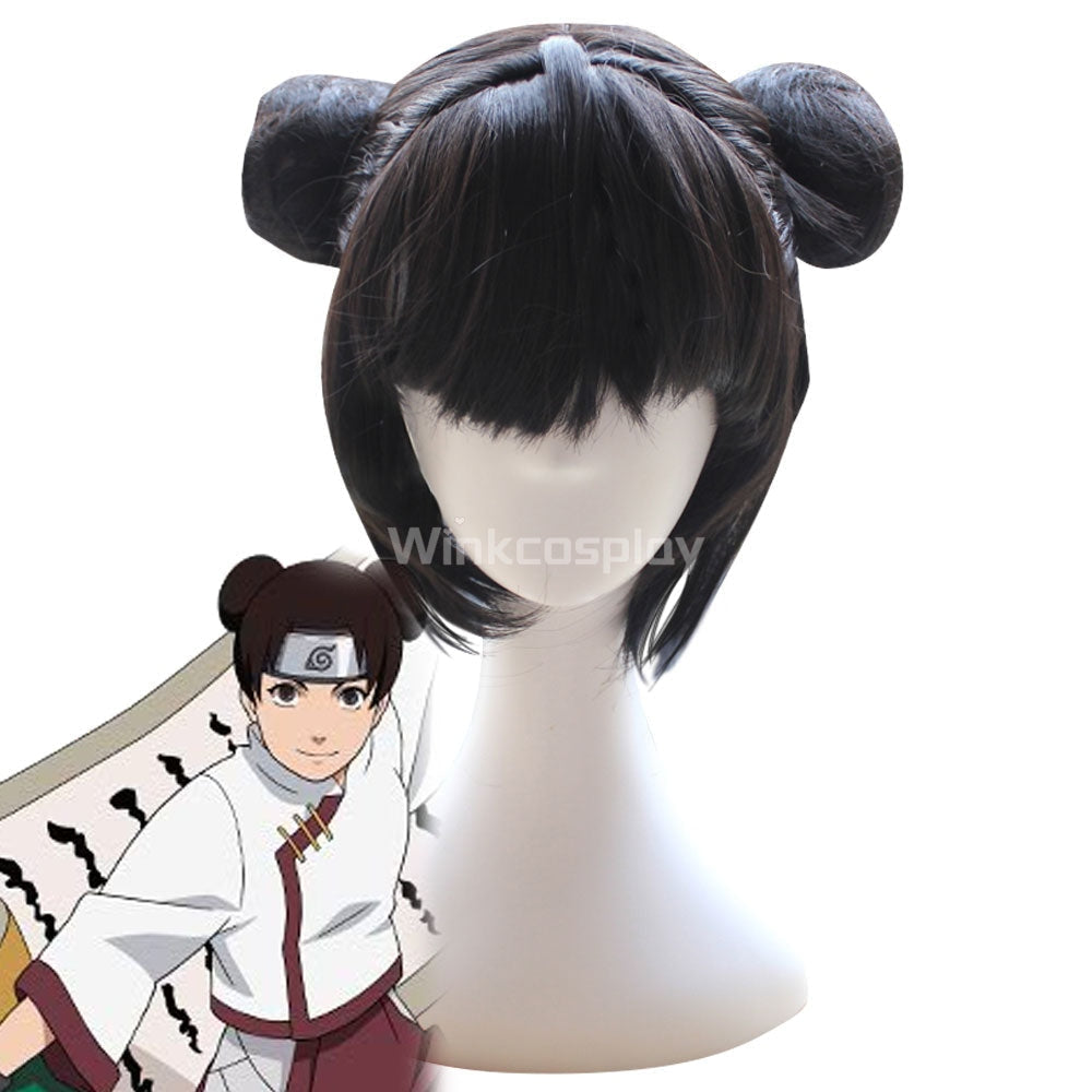 Tenten from Naruto Halloween Black Cosplay Wig