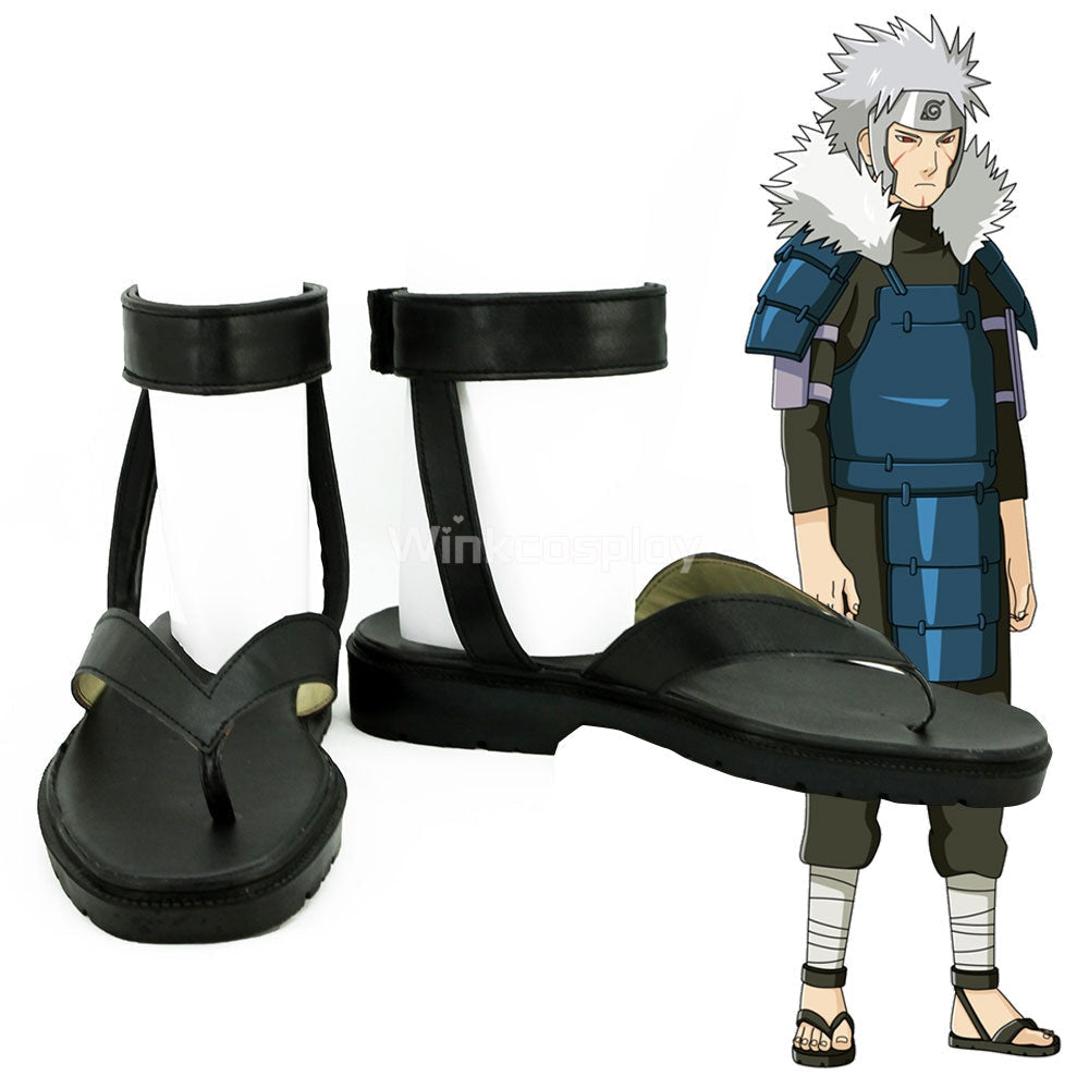 Tobirama Senju Madara Uchiha from Naruto Halloween Black Black Cosplay Shoes - Winkcosplay
