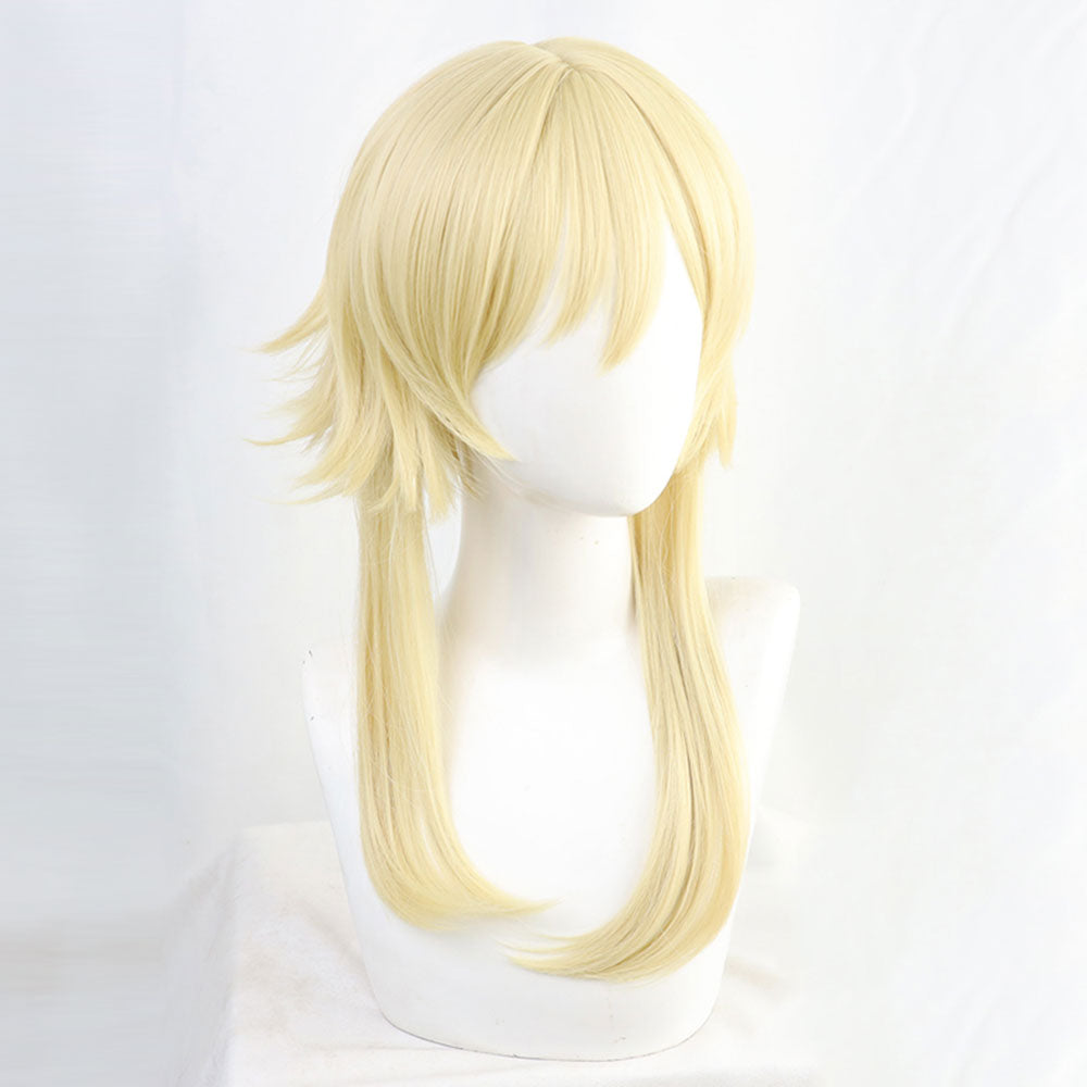 Genshin Impact Player Female Traveler Lumine Halloween Golden Cosplay Wig - Winkcosplay