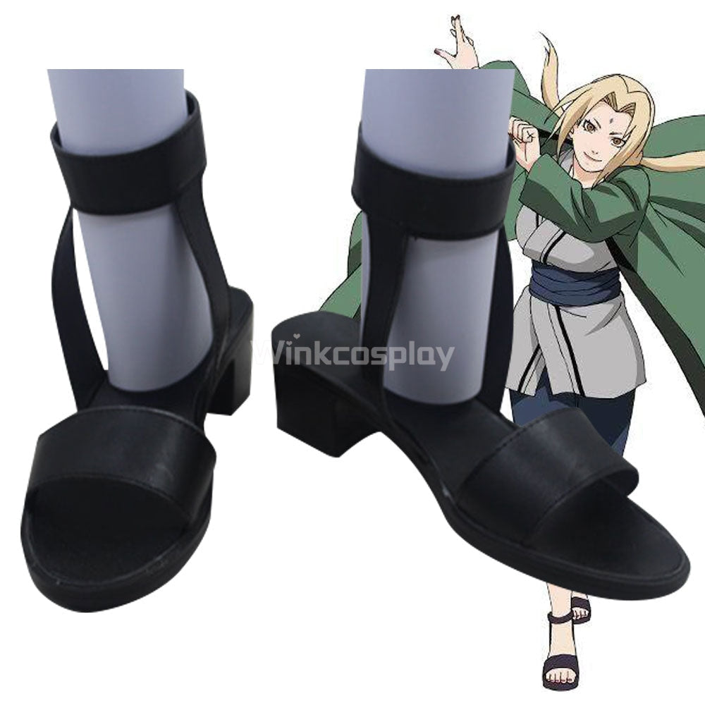 Tsunade from Naruto Halloween Black Cosplay Shoes - Winkcosplay