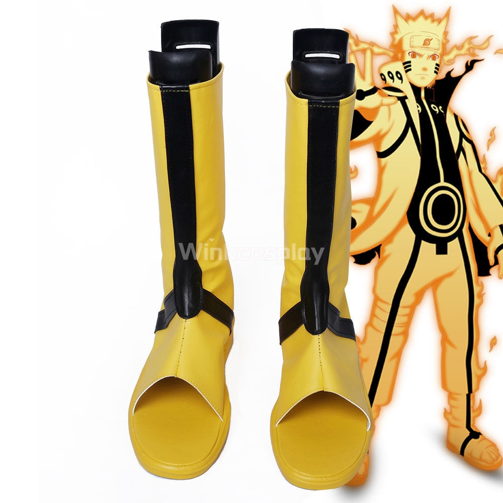 Uzumaki Naruto Nine-Tails Bijuu Mode from Naruto Halloween Golden Shoes Cosplay Boots - Winkcosplay