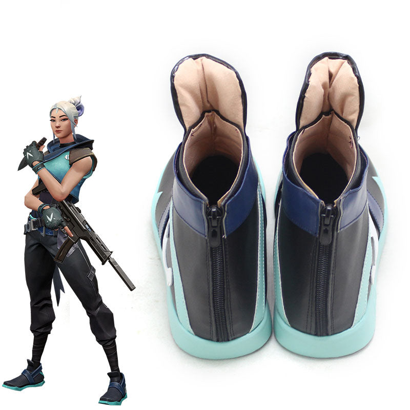 Valorant Jett Black Cosplay Shoes