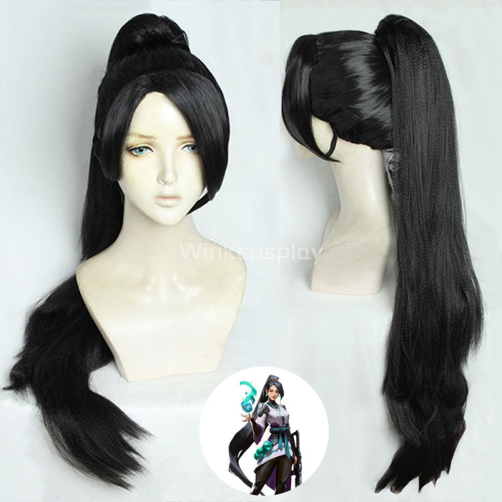 Valorant Sage Black Cosplay Wig