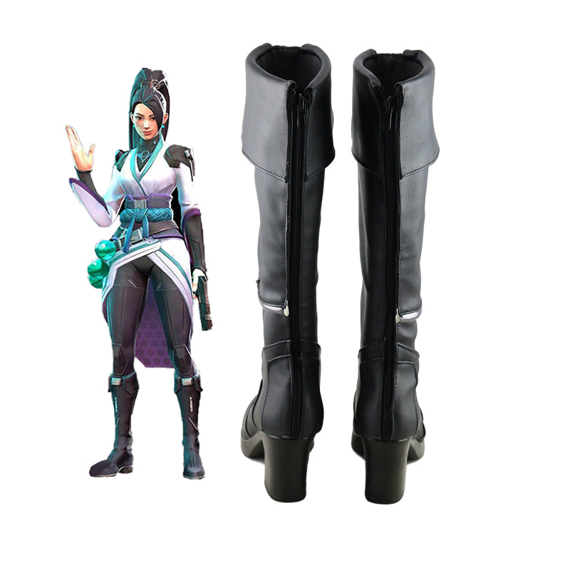 Valorant Sage Black Shoes Cosplay Boots