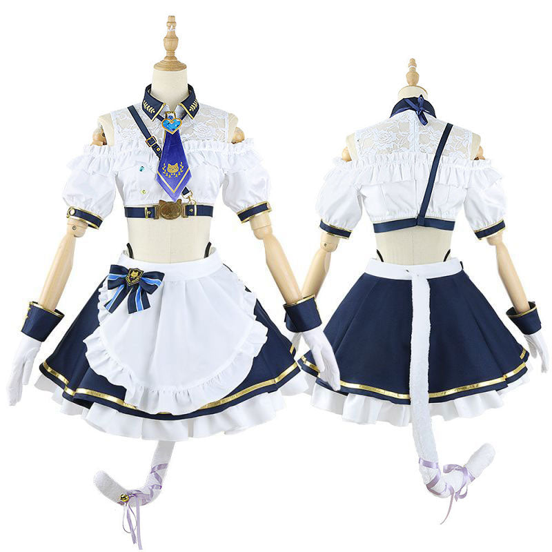 Virtual YouTuber Amamiya Kokoro Military Uniform Maid Cosplay Costume