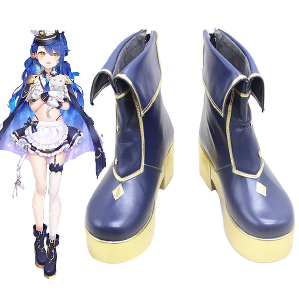 Virtual YouTuber Amamiya Kokoro Military Uniform Maid Cosplay Shoes