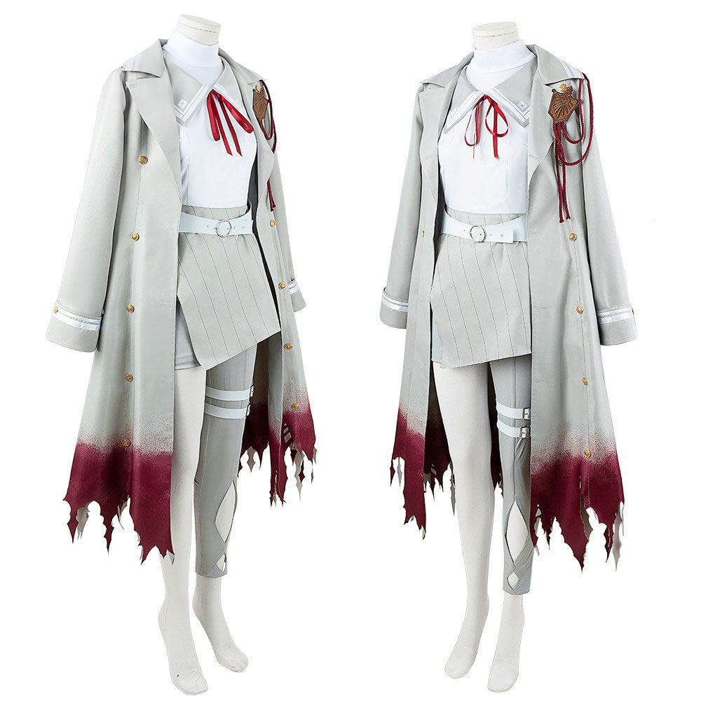 Virtual YouTuber Genzuki Tojiro White Uniform Cosplay Costume