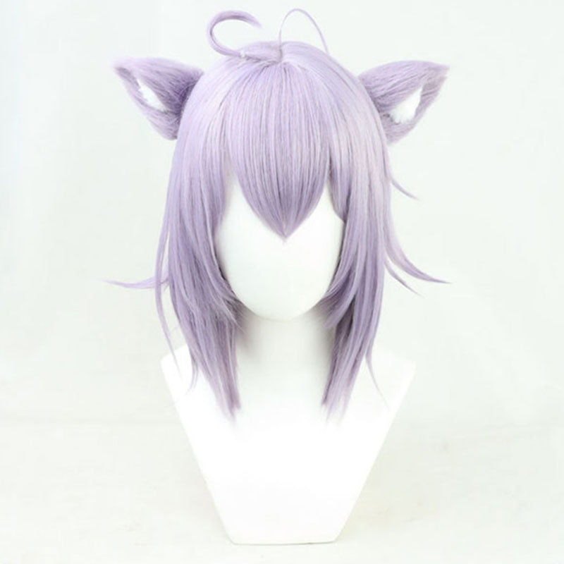 Virtual YouTuber Hololive Nekomata Okayu Cosplay Wig - Wig + Tail