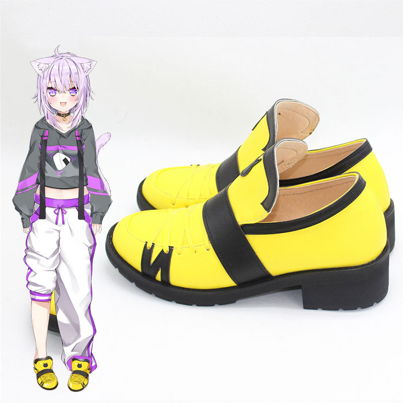 Virtual YouTuber Hololive Nekomata Okayu Yellow Cosplay Shoes