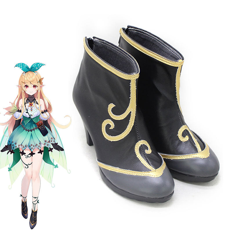 Virtual YouTuber Nijisanji LazuLight Pomu Rainpuff Black Cosplay Shoes