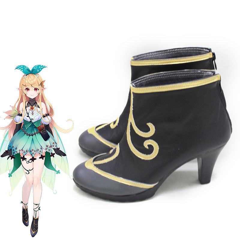 Virtual YouTuber Nijisanji LazuLight Pomu Rainpuff Black Cosplay Shoes