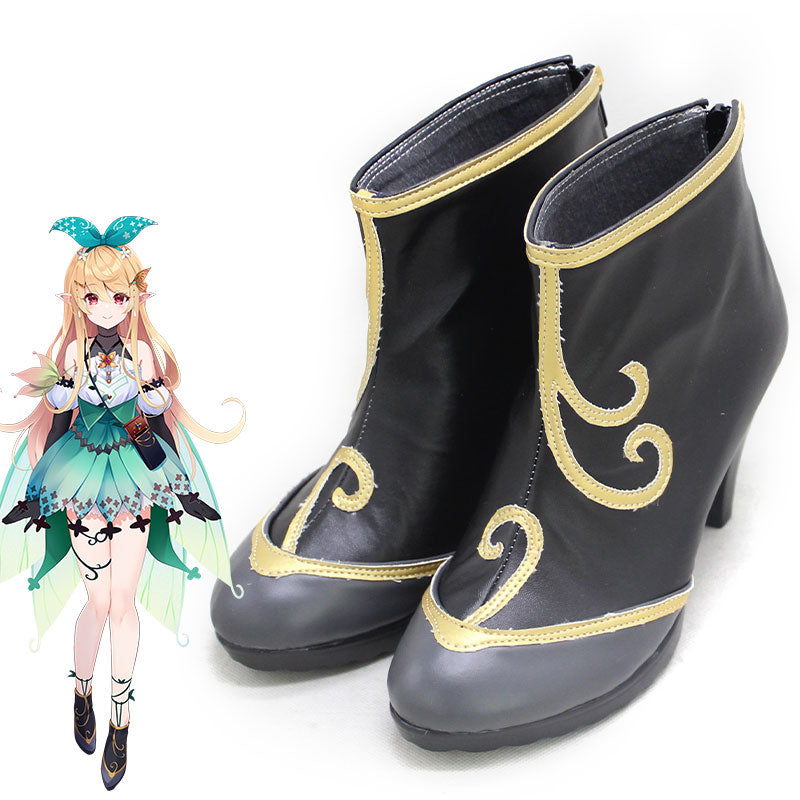 Virtual YouTuber Nijisanji LazuLight Pomu Rainpuff Black Cosplay Shoes