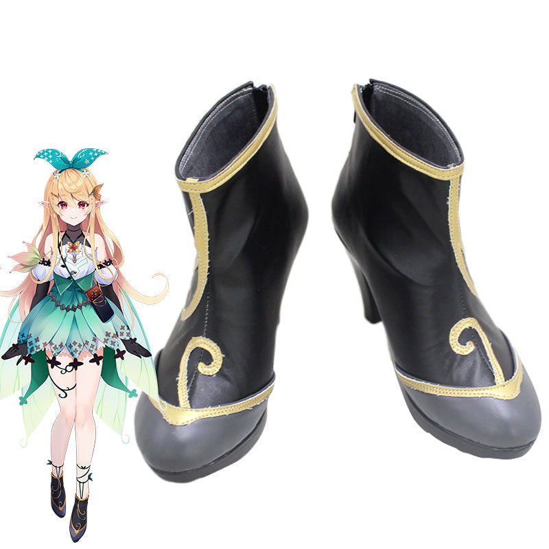 Virtual YouTuber Nijisanji LazuLight Pomu Rainpuff Black Cosplay Shoes