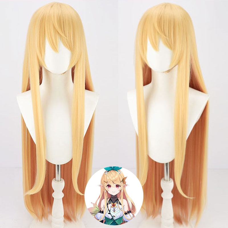 Virtual YouTuber Nijisanji LazuLight Pomu Rainpuff Golden Cosplay Wig