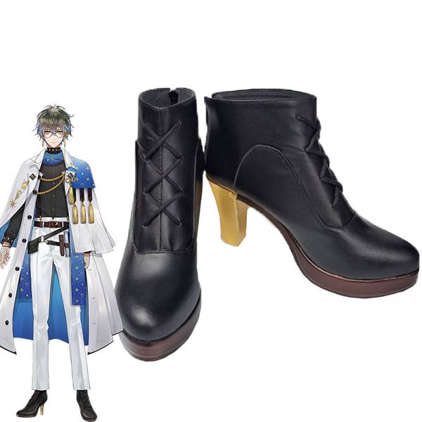 Virtual YouTuber Nijisanji Luxiem Ike Eveland Black Cosplay Shoes