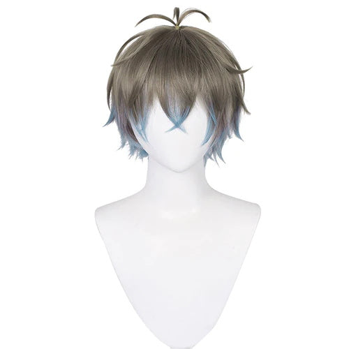 Virtual YouTuber Nijisanji Luxiem Ike Eveland Gray Blue Cosplay Wig