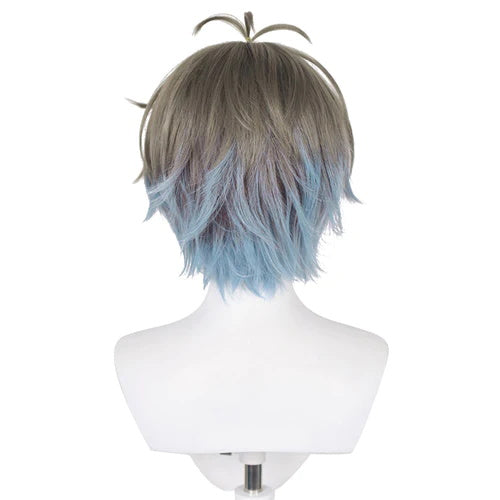Virtual YouTuber Nijisanji Luxiem Ike Eveland Gray Blue Cosplay Wig