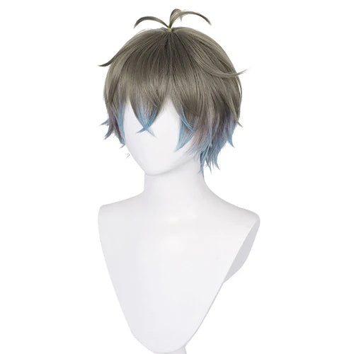 Virtual YouTuber Nijisanji Luxiem Ike Eveland Gray Blue Cosplay Wig