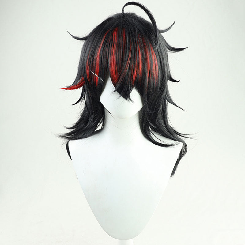 Virtual YouTuber Nijisanji Luxiem Vox Akuma Black Red Cosplay Wig