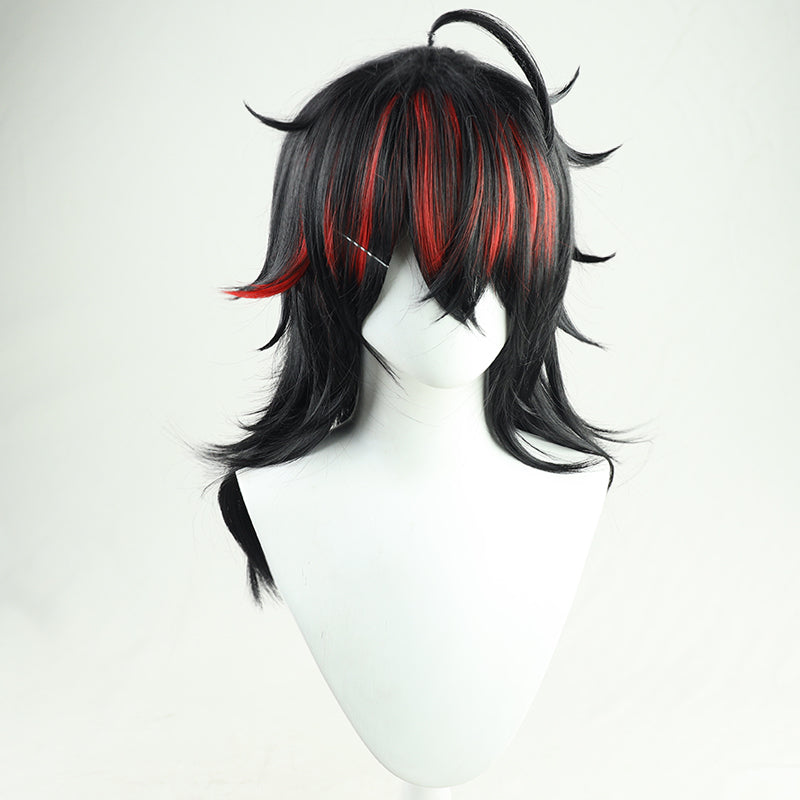 Virtual YouTuber Nijisanji Luxiem Vox Akuma Black Red Cosplay Wig