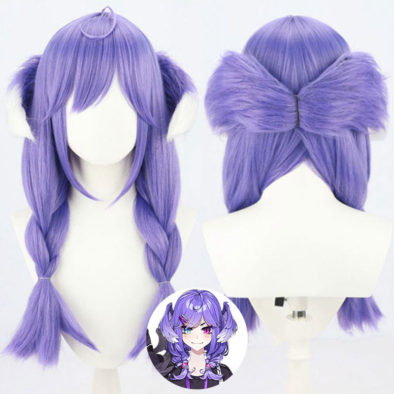 Virtual YouTuber Nijisanji OBSYDIA Selen Tatsuki Purple Cosplay Wig