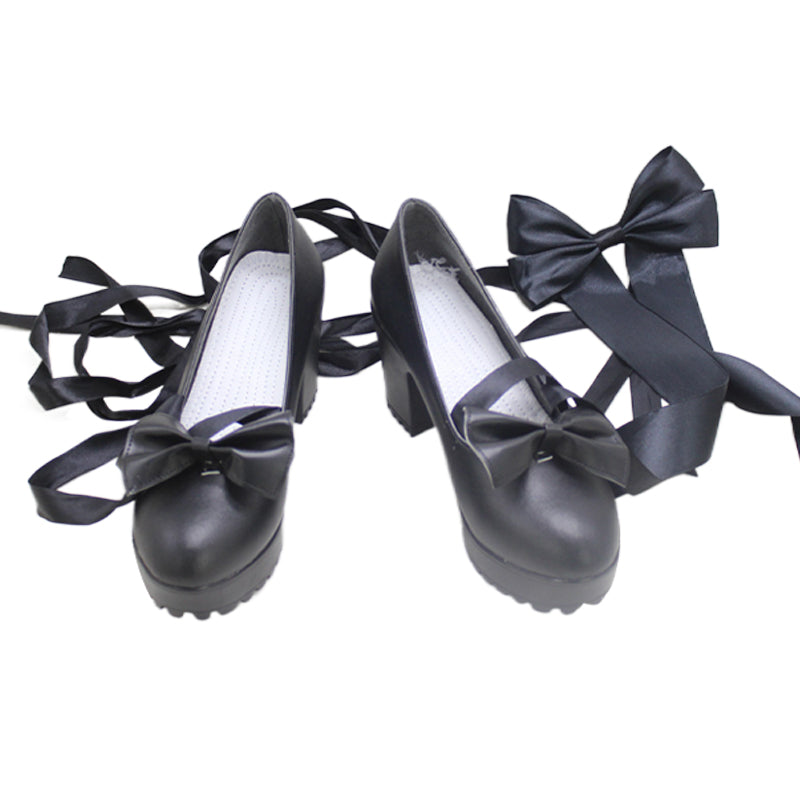 Virtual YouTuber SMC-gumi Yorumi Rena Black Cosplay Shoes