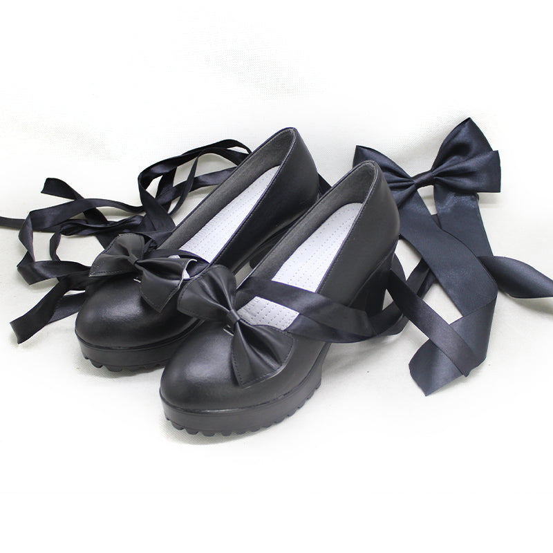Virtual YouTuber SMC-gumi Yorumi Rena Black Cosplay Shoes